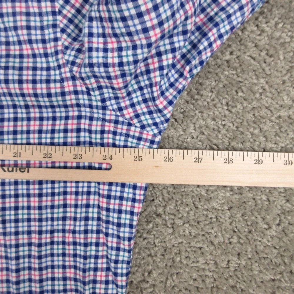 Polo Ralph Lauren Shirt Mens XL Blue Plaid Twill Flannel Pink Pony Button Up